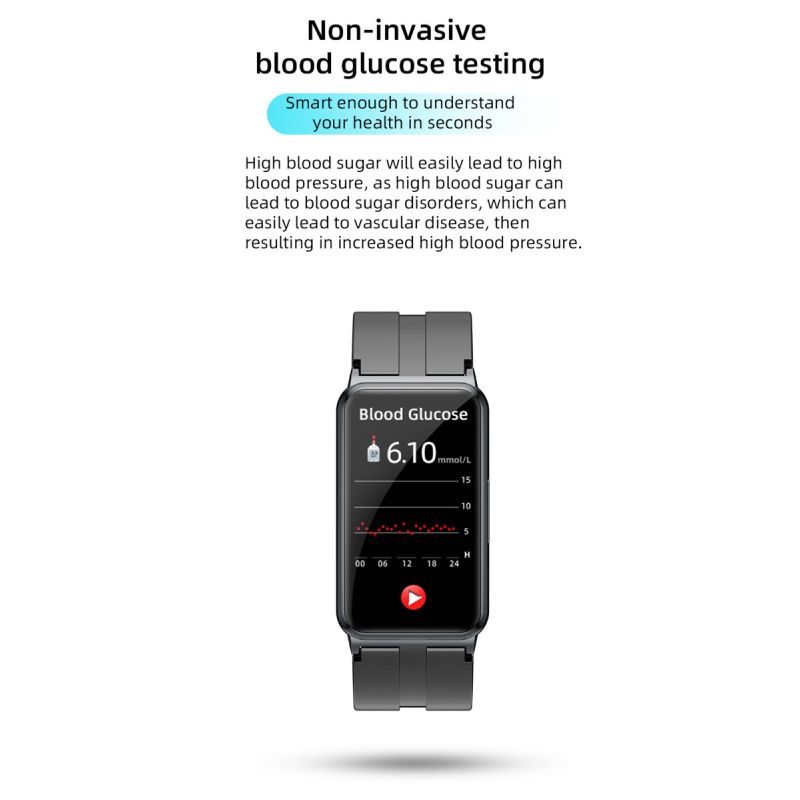 EP01 Montre Connectée Smartwatch Santé ECG PPG Glycémie Température FC Sommeil Sport Fitness Tracker HD 1.47