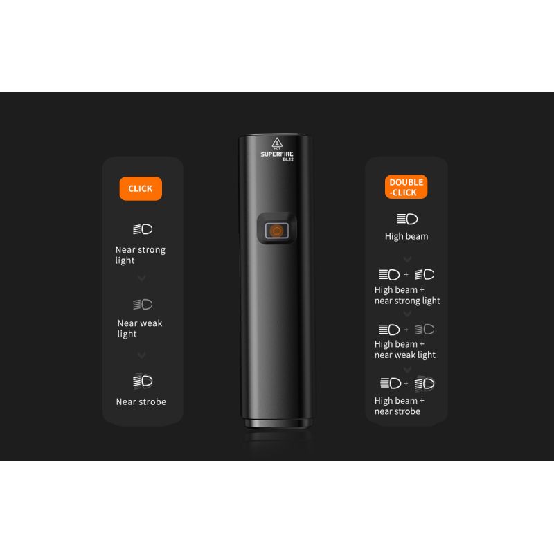 SUPERFIRE BL12 1300LM vélo avant lumière USB Rechargeable 4800mAh phare LED vélo lampe cyclisme