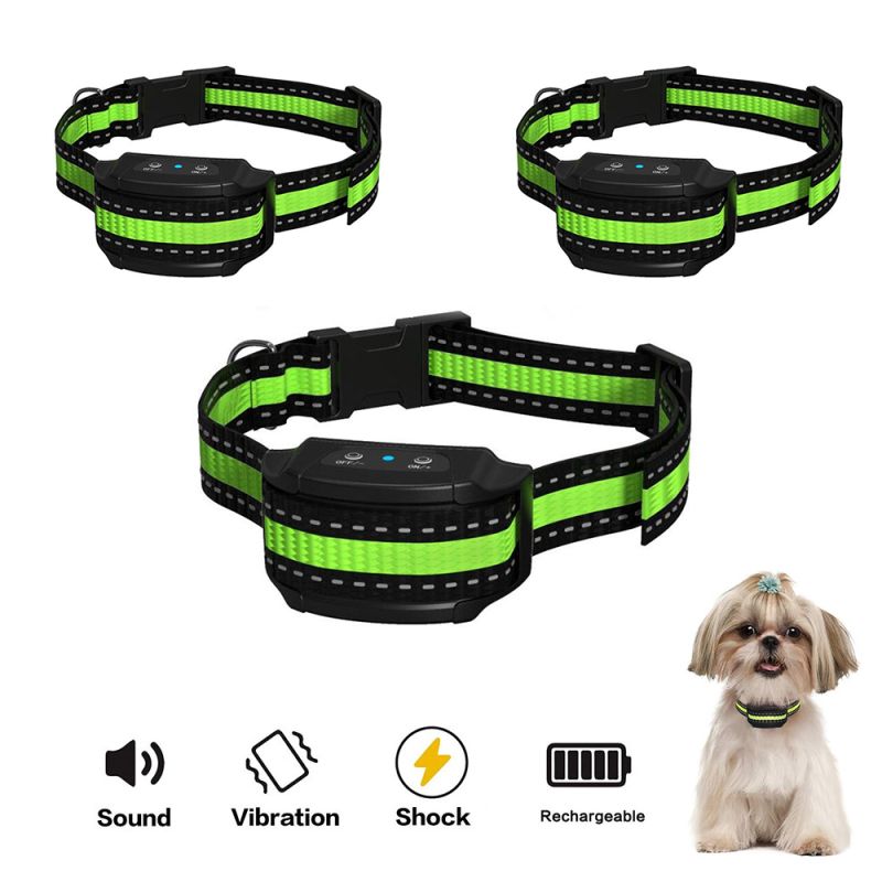 Collier anti-aboiement intelligent dispositif de dressage ultrasonique rechargeable étanche pour chiens