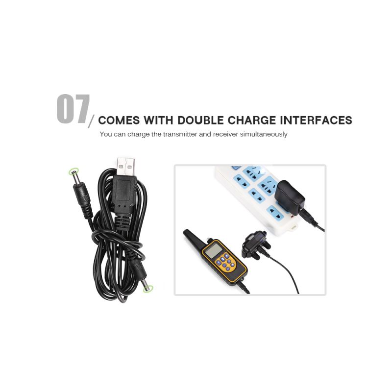 Collier d'entraînement pour chien 800m étanche avec écran LCD rechargeable niveaux de vibration réglables