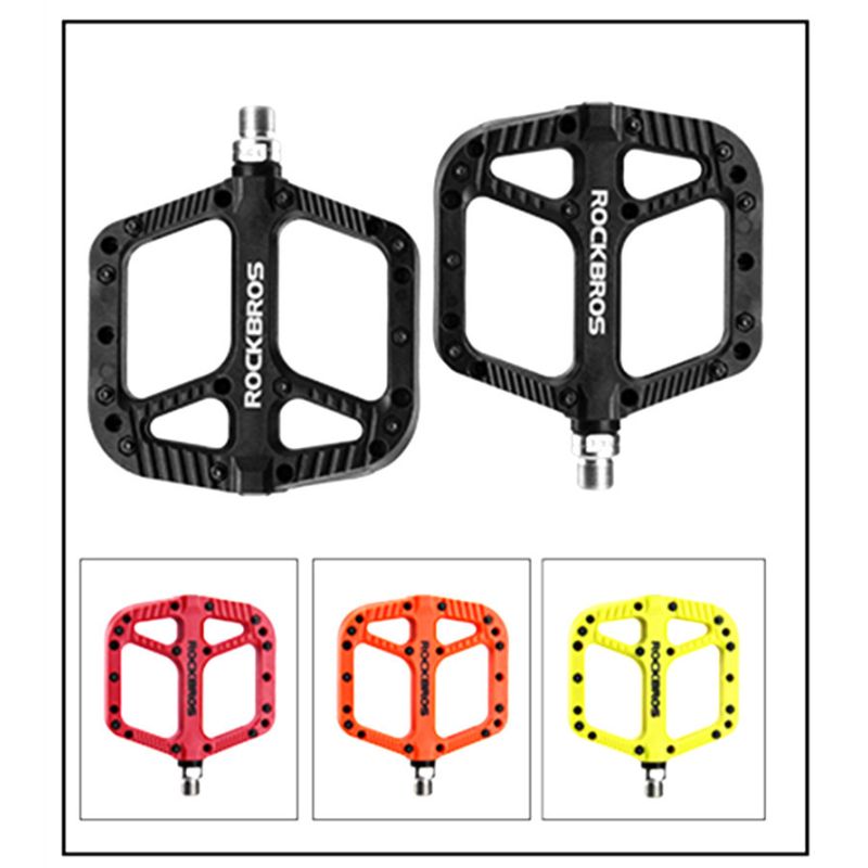 Pédales vélo ROCKBROS ultra-légères en nylon stable et performant pour VTT BMX et route axe acier chromoly