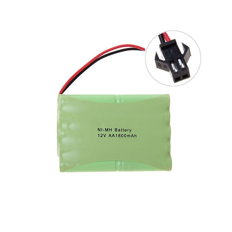 Batterie Rechargeable 12V AA 1800mAh Ni-MH Écologique Prise SM Grande Capacité pour Modèles Réduits d'Avions