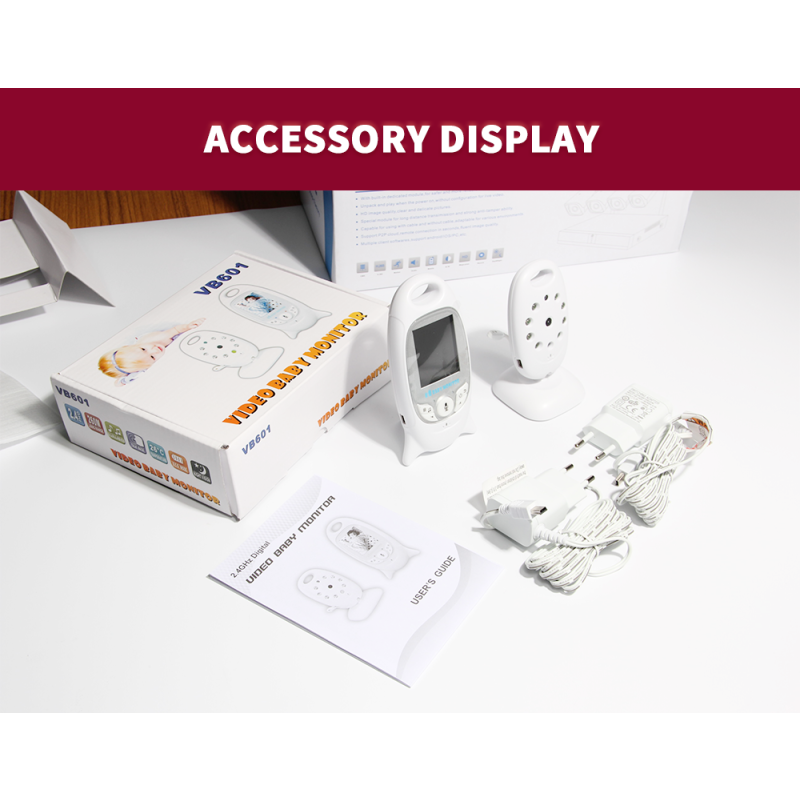 VB601 moniteur vidéo sans fil 2.4G avec caméra de sécurité couleur audio bidirectionnel et vision nocturne