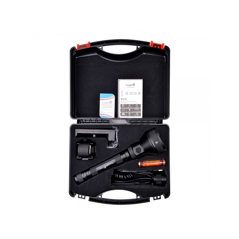 Lampe de poche Trustfire T70 Kit XHP35 HI 2300 lumens longue portée 1000 mètres LED rechargeable aventure outdoor