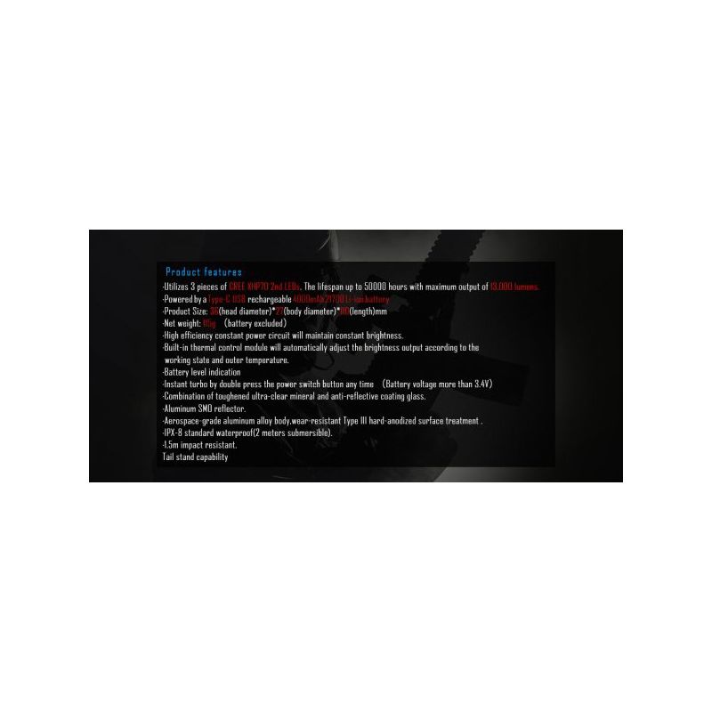 IMALENT MS03 Lampe de Poche EDC Ultra-Brillante 13000 Lumens Technologie LED Avancée Robuste et Rechargeable