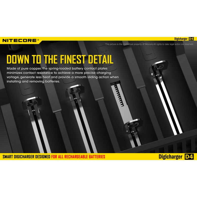 Nouveau Chargeur Nitecore D4 LCD Chargeur intelligent batteries rechargeables Compatibilité étendue Li-ion IMR