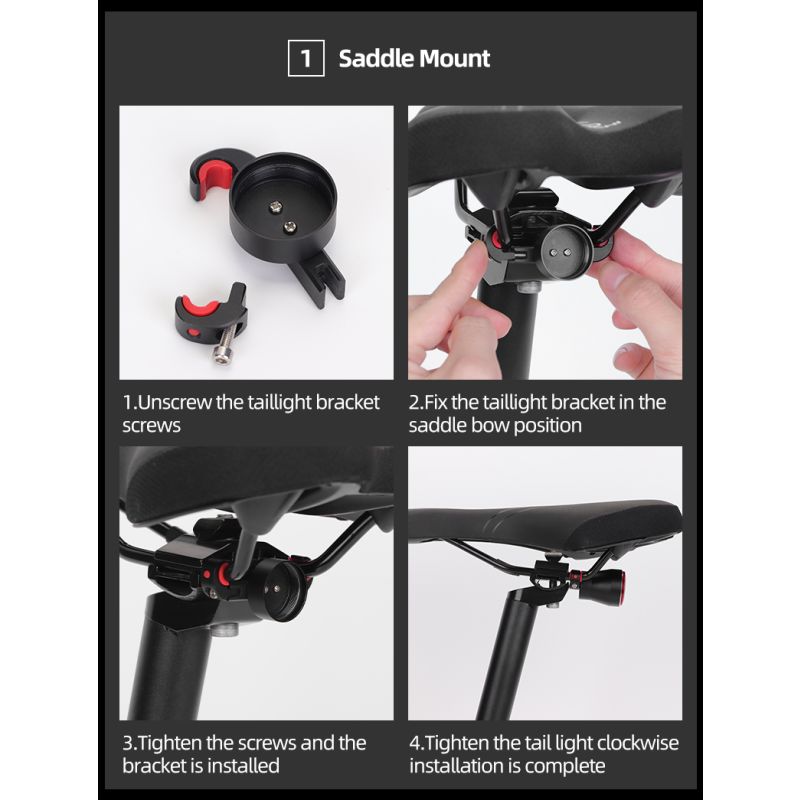 ROCKBROS Q5 Lumière Vélo Intelligente Détection Frein Automatique Étanche IPX6 Feu Arrière LED Sécurité Cyclisme