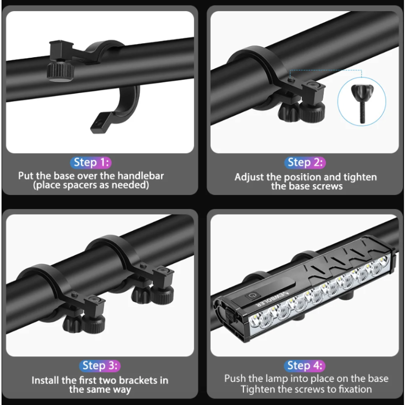 NITEBEAM Feu avant de vélo 10000 lumens lampe étanche recharge USB idéale pour VTT et cyclisme sur route