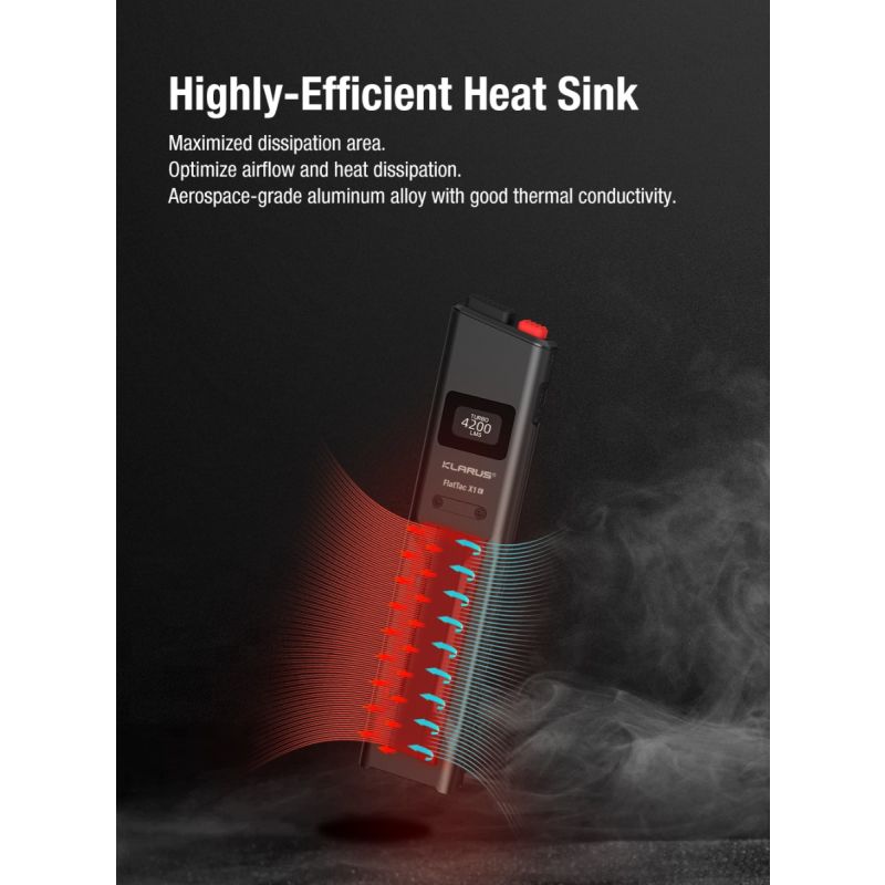 Lampe Torche Tactique Ultra-Fine Klarus X1 4200LM | LED SST-70 | USB-C Rechargeable Extérieur | IPX6 2 Ans Garantie