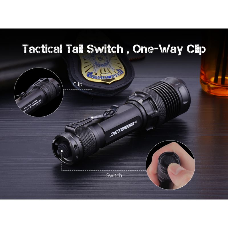 JETBEAM M37 PRO Lampe de poche tactique haute performance 3700 lumens 340m, rechargeable 21700, étanche IPX8