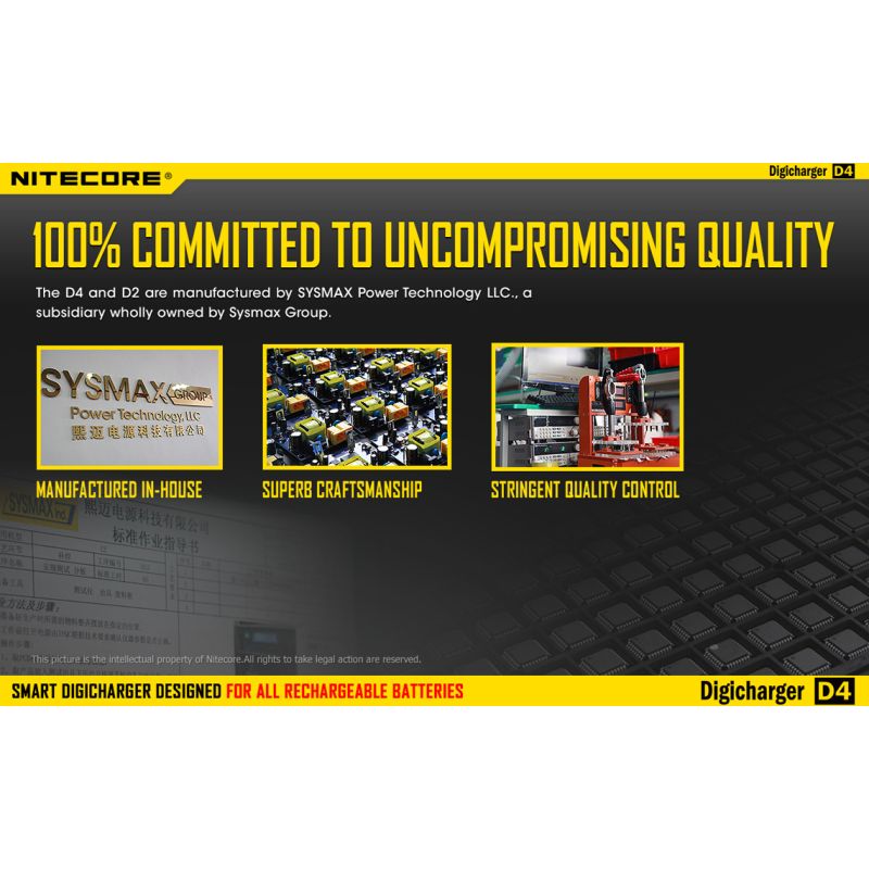 Nouveau Chargeur Nitecore D4 LCD Chargeur intelligent batteries rechargeables Compatibilité étendue Li-ion IMR