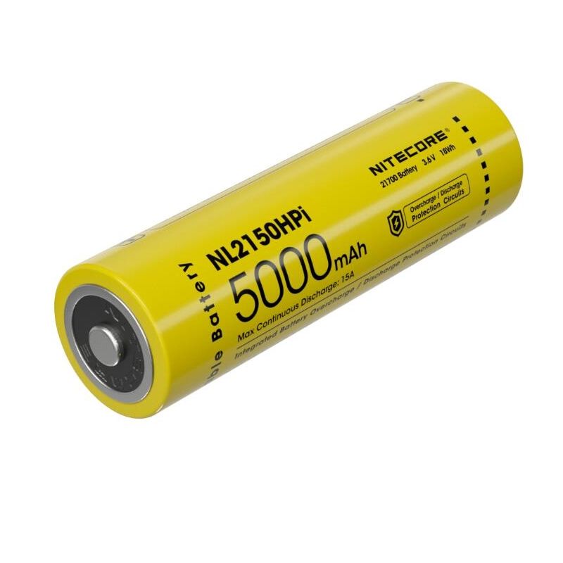 NITECORE NL2150HPI Batterie Rechargeable 5000mAh 21700 3.6V Li-ion Haute Performance pour Dispositifs Électroniques