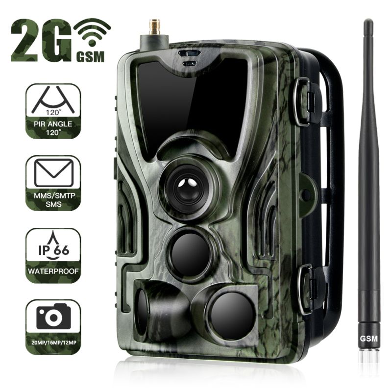 Caméra de chasse HC801M 20MP HD 1080P Vision nocturne 42 LED 2G MMS SMS SMTP pour photographie animalière