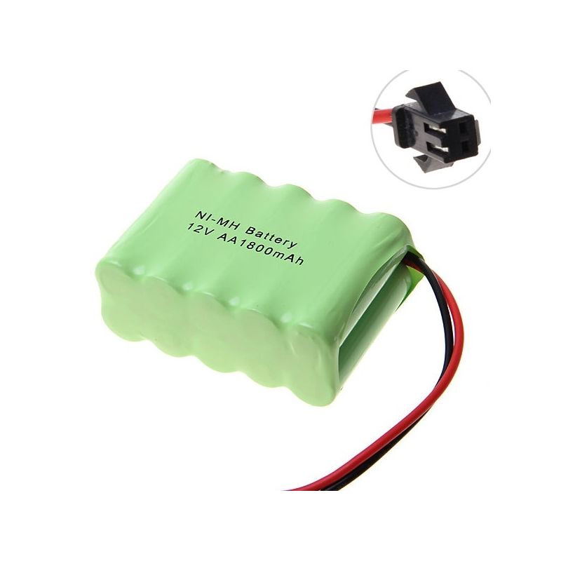 Batterie Rechargeable Ni-MH AA 12V 1800mAh avec Prise SM, Pack 10 pour Voiture Jouet Modèle Electronique Durable