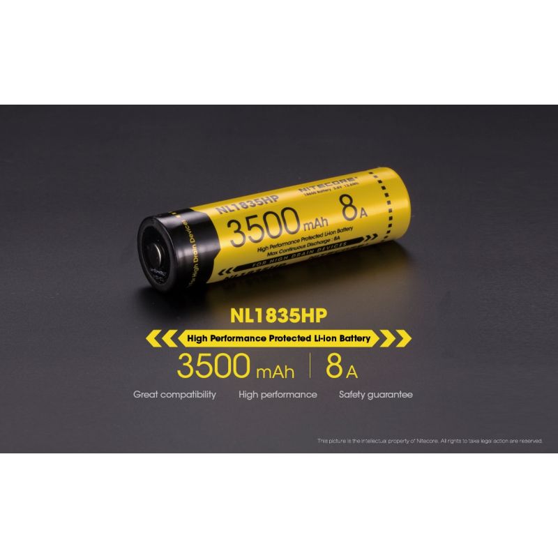 Nitecore NL1835HP Batterie 3500mAh Li-ion Haute Performance 18650 pour Appareils à Haute Décharge Gadgets Tech