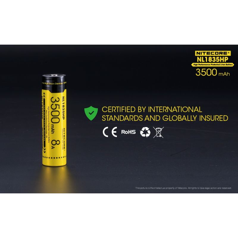 Nitecore NL1835HP Batterie 3500mAh Li-ion Haute Performance 18650 pour Appareils à Haute Décharge Gadgets Tech