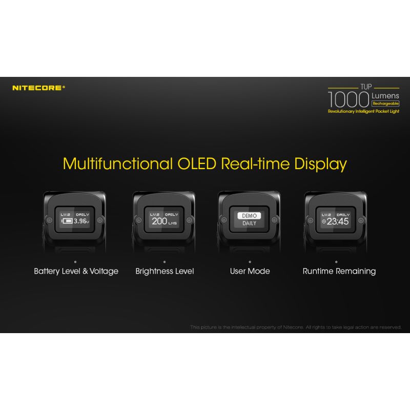 Découvrez la Nitecore TUP mini lampe de poche LED XP-L HD V6 1000 lumens USB rechargeable pour le camping