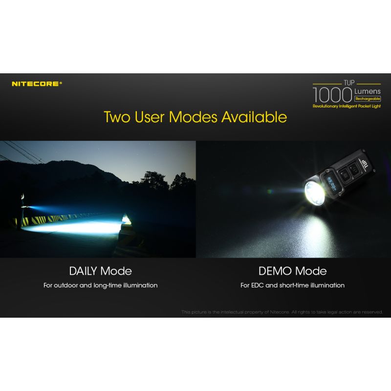 Découvrez la Nitecore TUP mini lampe de poche LED XP-L HD V6 1000 lumens USB rechargeable pour le camping