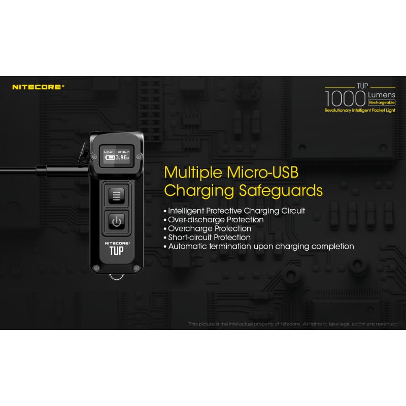 Découvrez la Nitecore TUP mini lampe de poche LED XP-L HD V6 1000 lumens USB rechargeable pour le camping