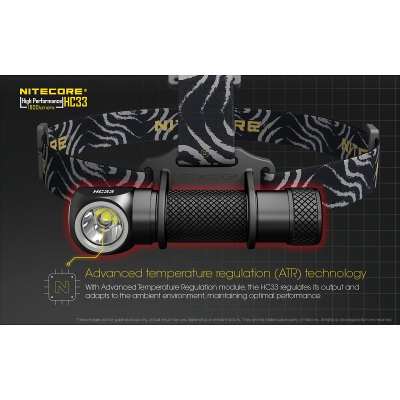 Nitecore HC33 XHP35 Lampe Frontale LED 1800 Lumens Éclairage Extérieur Durable et Puissante pour Aventures