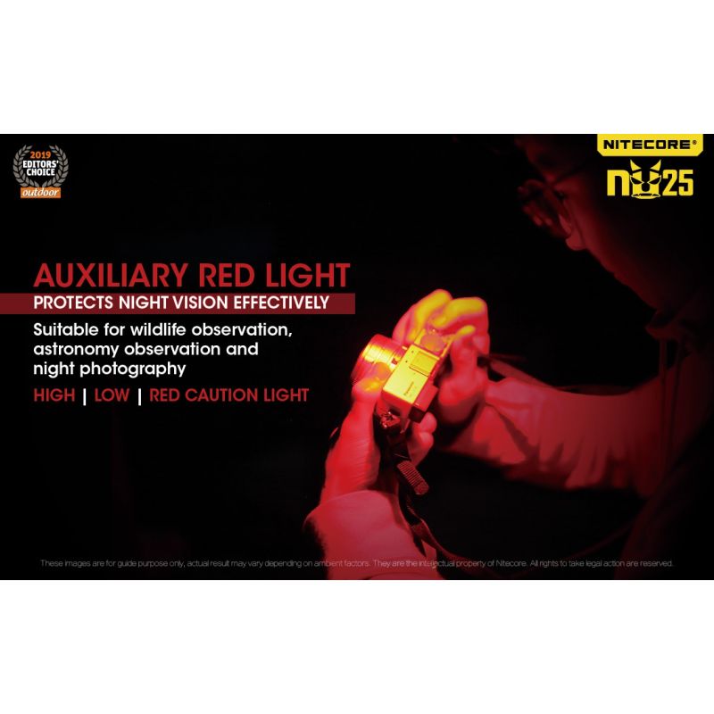 Nitecore NU25 lampe frontale rechargeable 360 lumens avec LED XP-G2 S3 idéal pour camping et visibilité nocturne