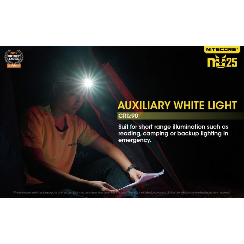 Nitecore NU25 lampe frontale rechargeable 360 lumens avec LED XP-G2 S3 idéal pour camping et visibilité nocturne