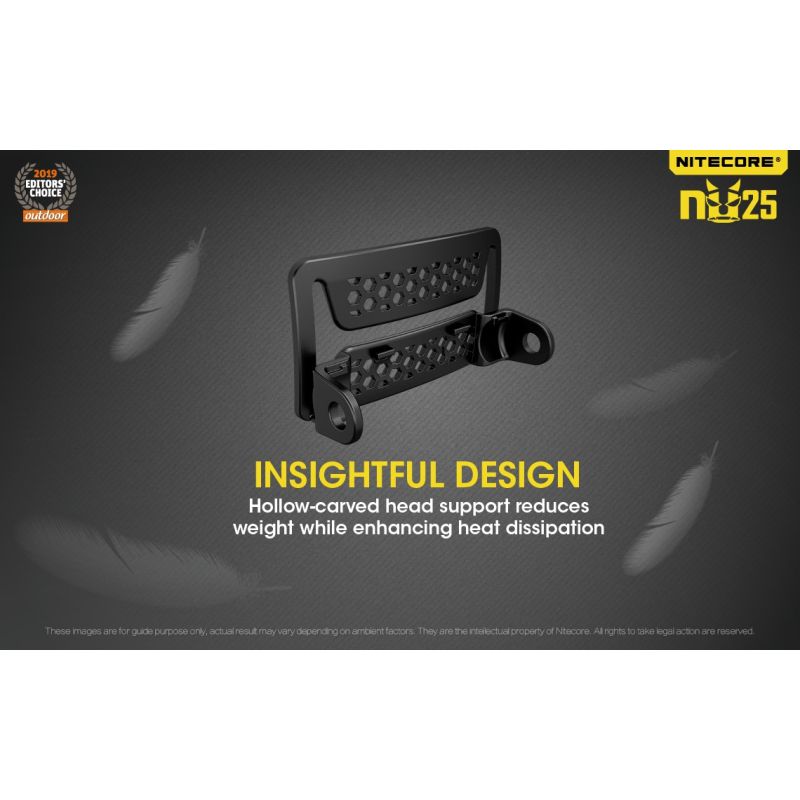 Nitecore NU25 lampe frontale rechargeable 360 lumens avec LED XP-G2 S3 idéal pour camping et visibilité nocturne