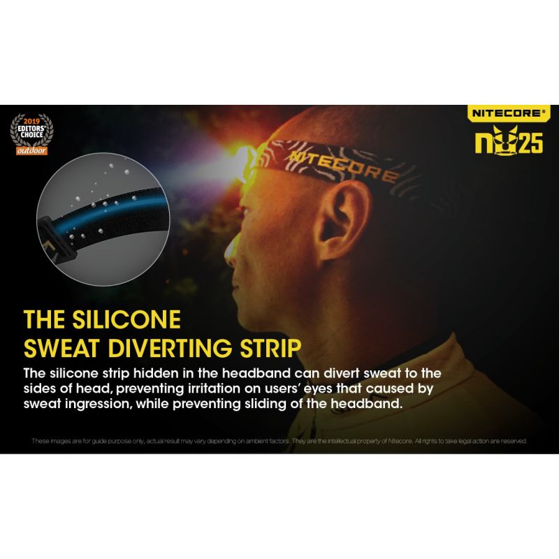 Nitecore NU25 lampe frontale rechargeable 360 lumens avec LED XP-G2 S3 idéal pour camping et visibilité nocturne