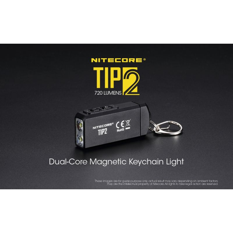 Lampe de poche porte-clés NITECORE TIP2 LED 720 lumens compacte légère rechargeable USB pour camping outdoor