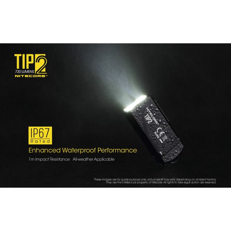 Lampe de poche porte-clés NITECORE TIP2 LED 720 lumens compacte légère rechargeable USB pour camping outdoor