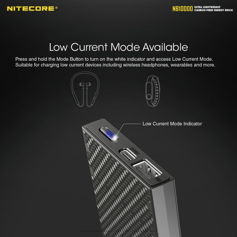 NITECORE NB10000 Batterie externe 10000mAh Double port USB USB-C Léger Chargeur portable Accessoire de voyage