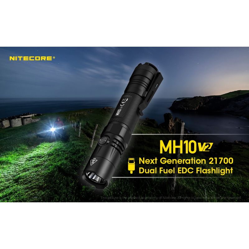 NITECORE MH10 V2 lampe torche LED 1200 lumens design compact USB-C lampe de plein air fiabilité durable