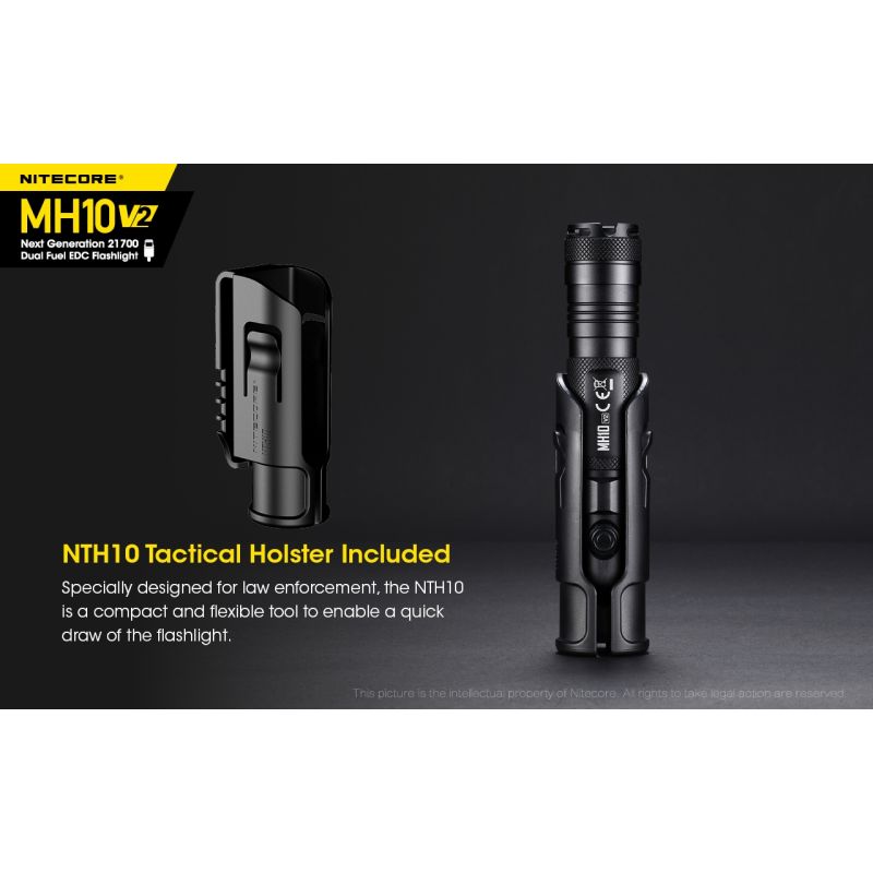 NITECORE MH10 V2 lampe torche LED 1200 lumens design compact USB-C lampe de plein air fiabilité durable