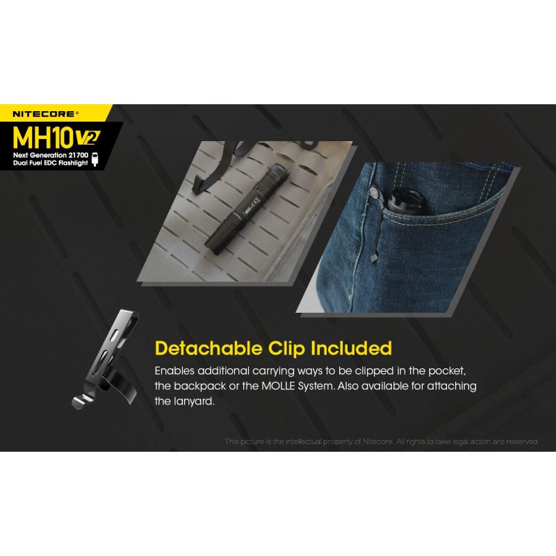 NITECORE MH10 V2 lampe torche LED 1200 lumens design compact USB-C lampe de plein air fiabilité durable