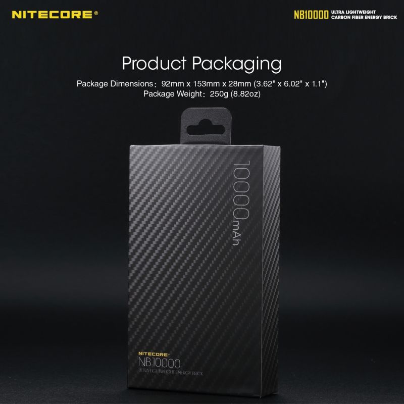 NITECORE NB10000 Batterie externe 10000mAh Double port USB USB-C Léger Chargeur portable Accessoire de voyage