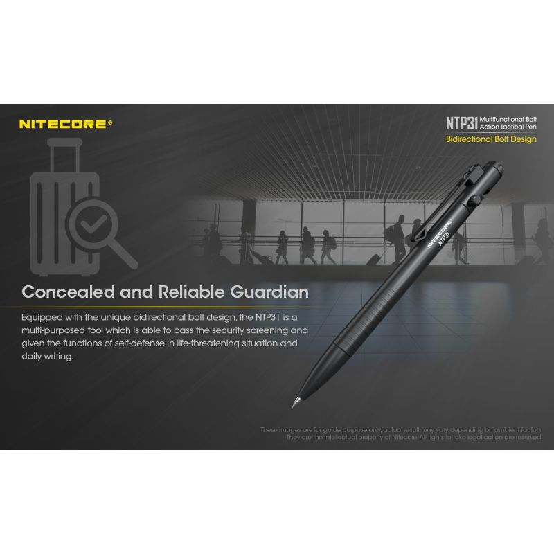 NITECORE NTP31 Stylo Multifonctionnel Alliage d'Aluminium avec Clip Acier Inoxydable pour Bureau et Aventure