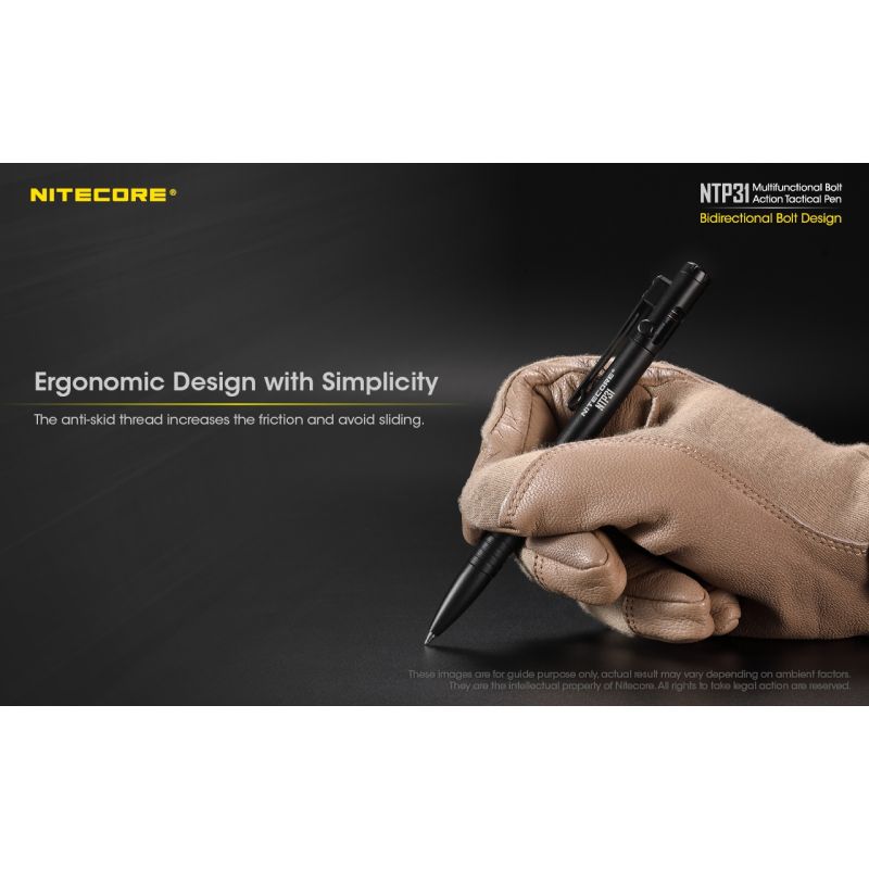 NITECORE NTP31 Stylo Multifonctionnel Alliage d'Aluminium avec Clip Acier Inoxydable pour Bureau et Aventure