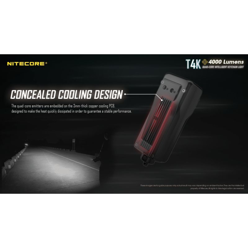 Nitecore T4K lampe de poche porte-clés 4000 lumens compacte LED XP-L2 V6 pour l'éclairage extérieur USB-C