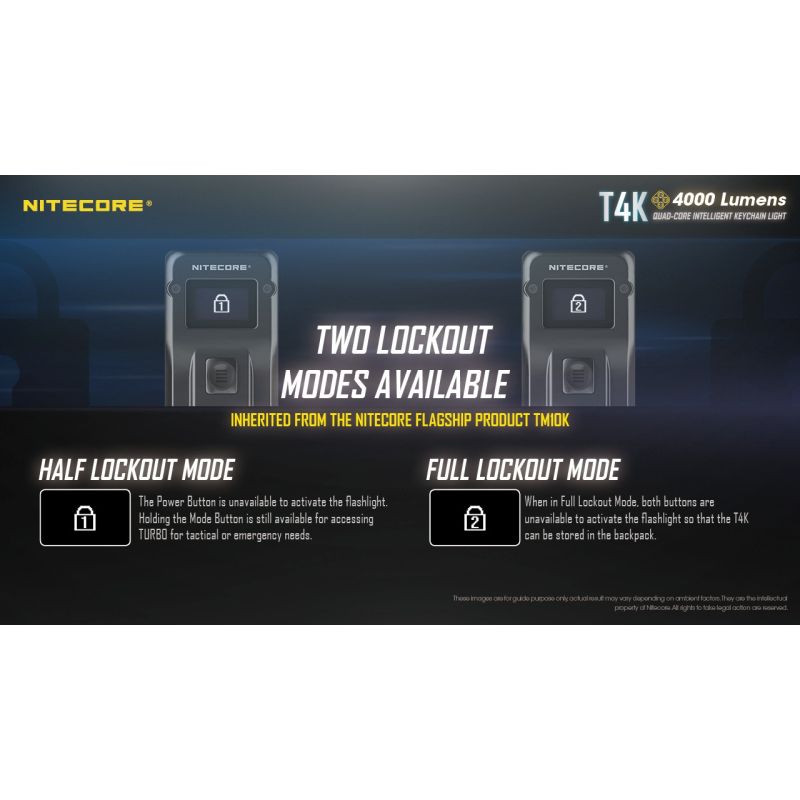 Nitecore T4K lampe de poche porte-clés 4000 lumens compacte LED XP-L2 V6 pour l'éclairage extérieur USB-C