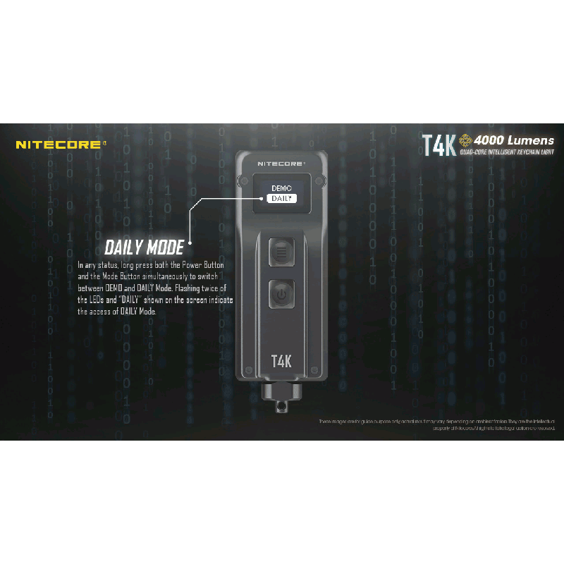 Nitecore T4K lampe de poche porte-clés 4000 lumens compacte LED XP-L2 V6 pour l'éclairage extérieur USB-C