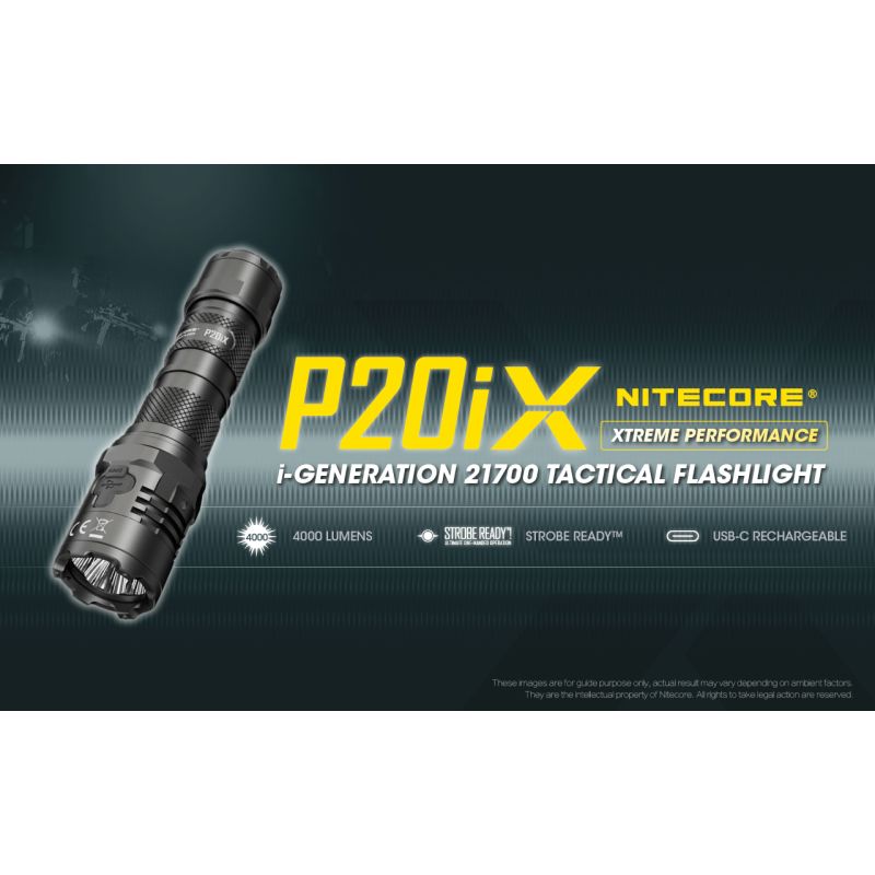 Nitecore P20IX Lampe Torche LED 4000 Lumens Haute Luminosité Rechargeable USB-C Lampe Tactique Durable