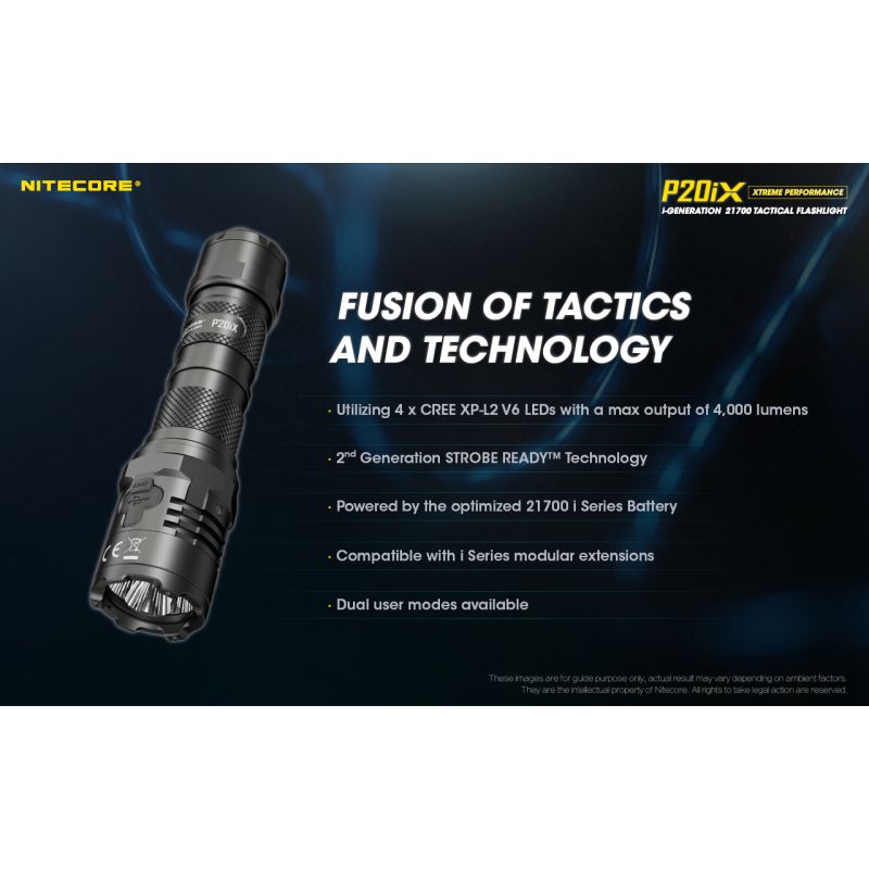 Nitecore P20IX Lampe Torche LED 4000 Lumens Haute Luminosité Rechargeable USB-C Lampe Tactique Durable