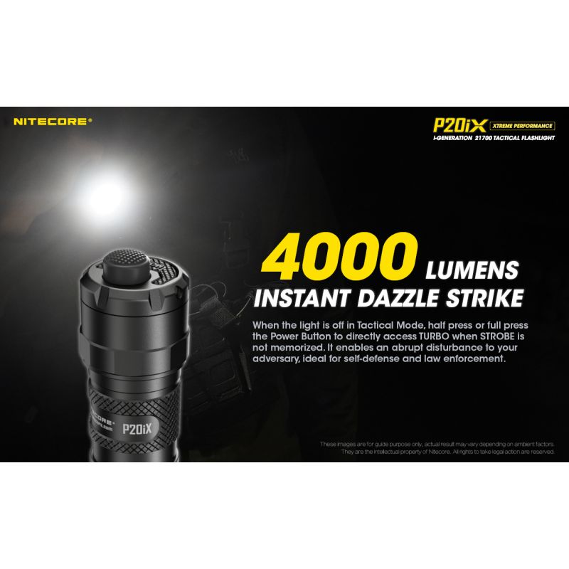 Nitecore P20IX Lampe Torche LED 4000 Lumens Haute Luminosité Rechargeable USB-C Lampe Tactique Durable