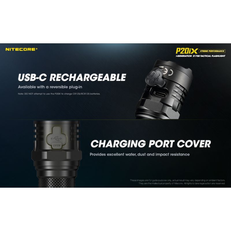 Nitecore P20IX Lampe Torche LED 4000 Lumens Haute Luminosité Rechargeable USB-C Lampe Tactique Durable