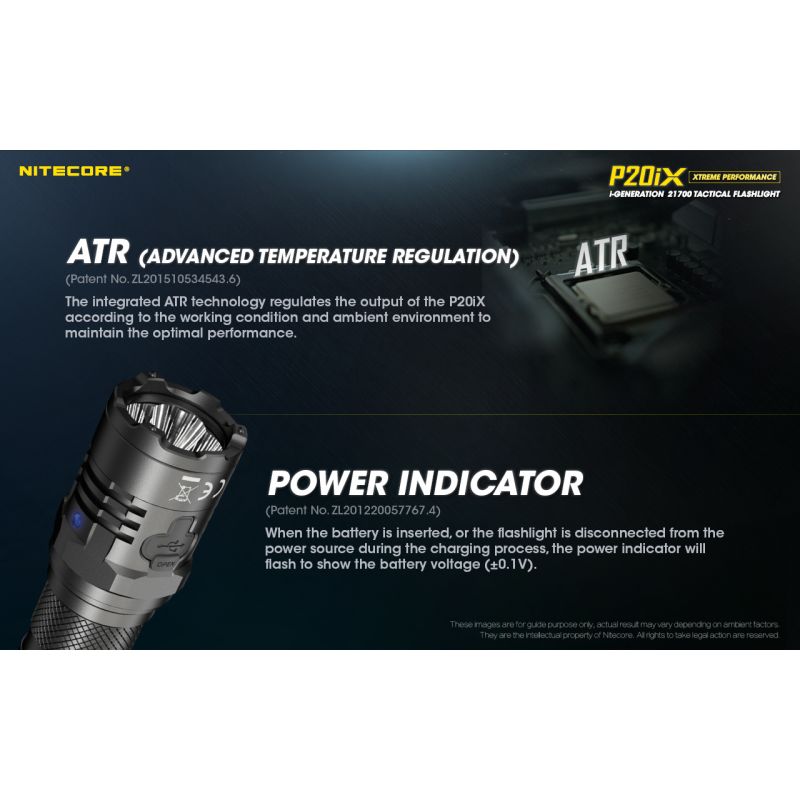 Nitecore P20IX Lampe Torche LED 4000 Lumens Haute Luminosité Rechargeable USB-C Lampe Tactique Durable