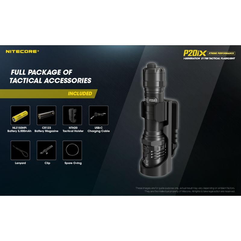Nitecore P20IX Lampe Torche LED 4000 Lumens Haute Luminosité Rechargeable USB-C Lampe Tactique Durable