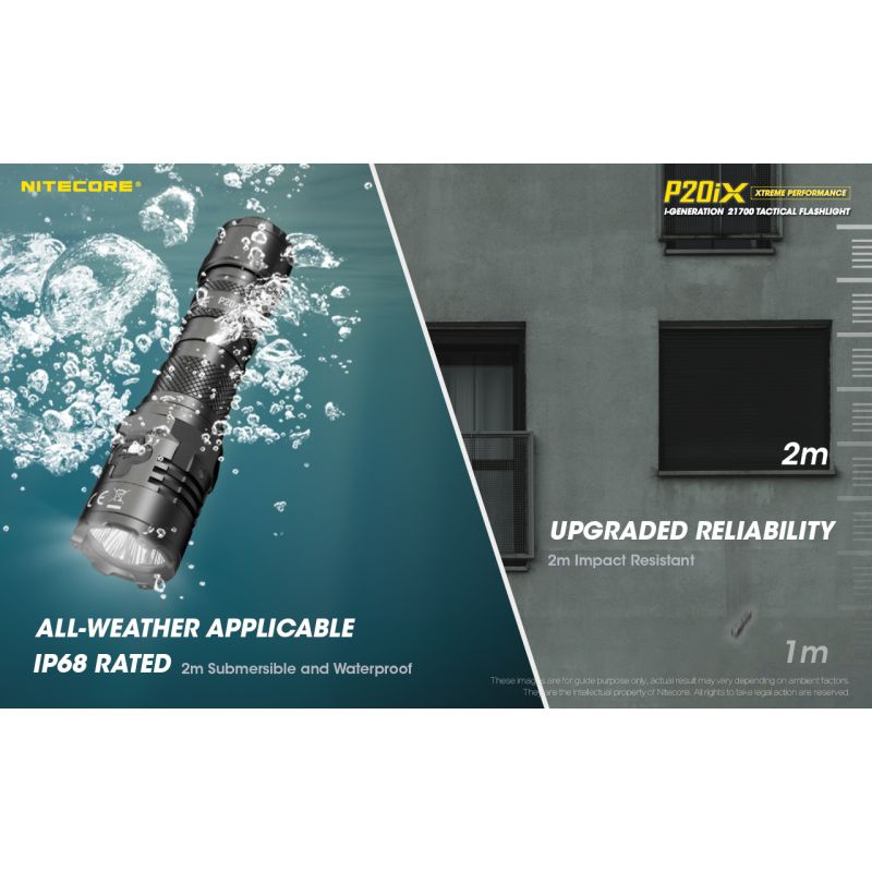 Nitecore P20IX Lampe Torche LED 4000 Lumens Haute Luminosité Rechargeable USB-C Lampe Tactique Durable
