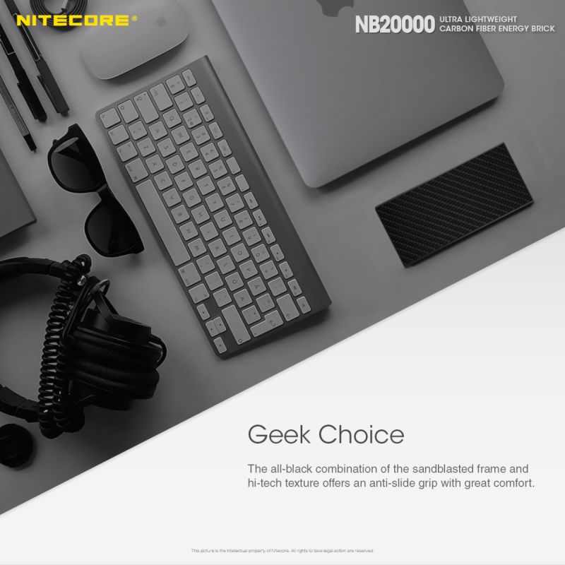 Banque d'alimentation Nitecore NB20000 QC 20000mAh USB/USB-C chargeur portable double port rapide léger durable