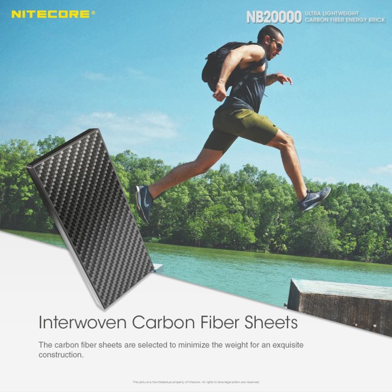 Banque d'alimentation Nitecore NB20000 QC 20000mAh USB/USB-C chargeur portable double port rapide léger durable