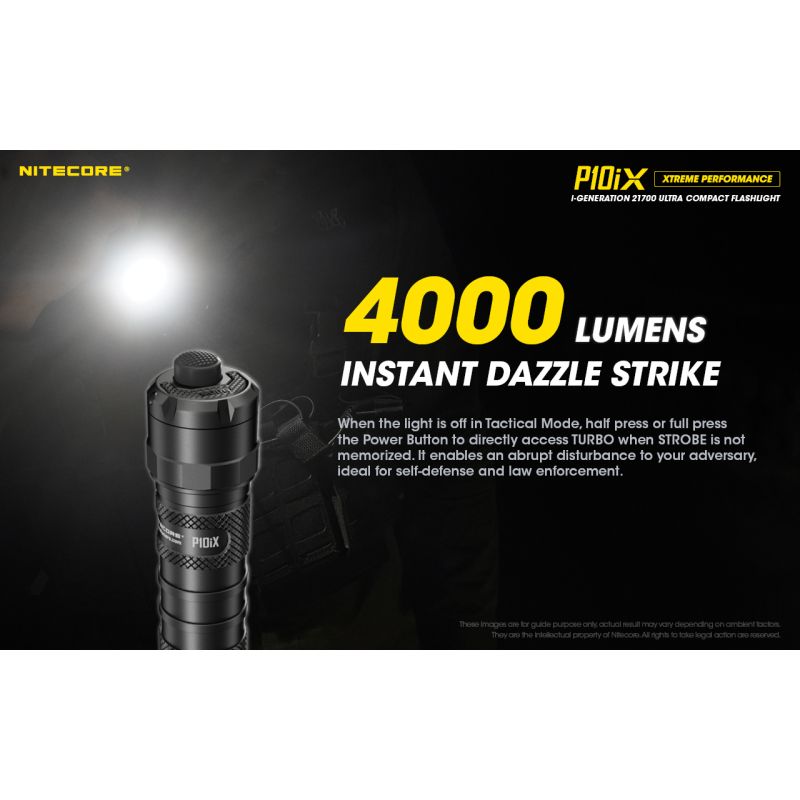 Lampe de poche Nitecore P10iX LED 4000 lumens lampe tactique puissante et compacte pour aventure et forces de l'ordre